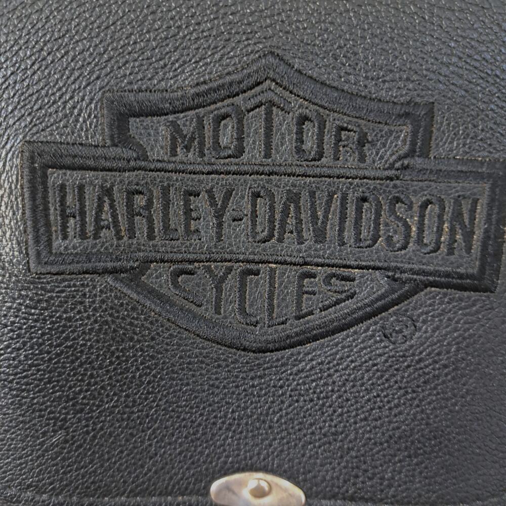 Vintage Harley-Davidson Cycles Black Leather Mini Backpack - Embroidered Logo - Picture 9 of 12